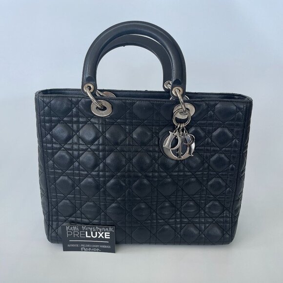 Dior | Lady Dior Cannage Large | Black | Preloved - Picture 1 of 15